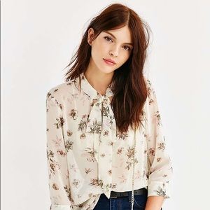 Urban Outfitters Kimchi Blue Floral Tie Blouse